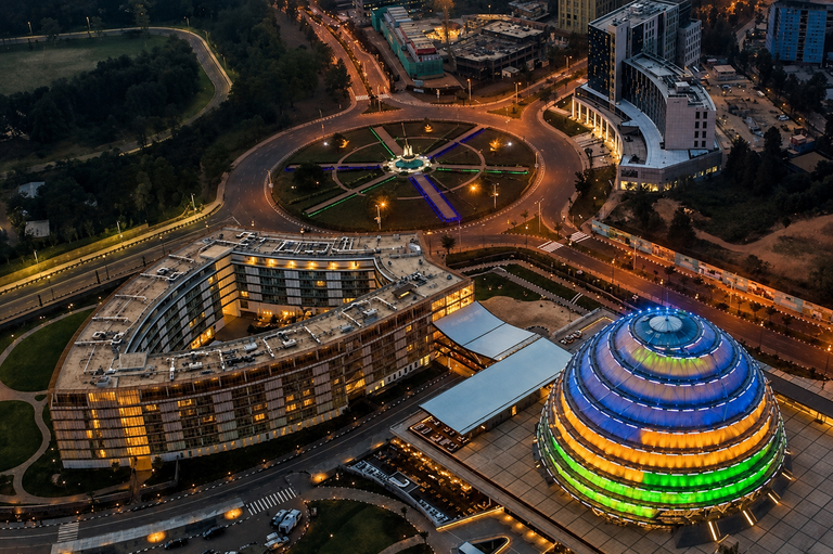 A gold node-and-edge network mapping trade corridors across the continent.